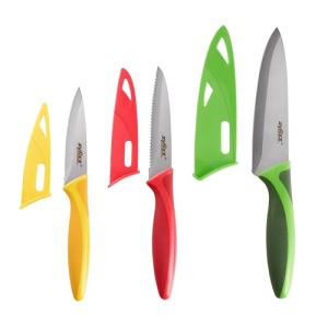 Zyliss 3 Piece Knife Value Set - Kitchen Knife Set - Kitchen Knife Set with Sheath Covers - Includes Paring, Serrated Paring & Utility Knives - Stainless Steel