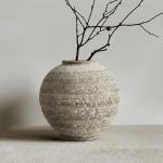 DIF DECO Ceramic Farmhouse Vase Rustic Decor,Pottery Decorative Flower Vases for Home Decor,Boho Vase for Table, Living Room,Bathroom,Shelf,Mantel Decoration,5.5 inch