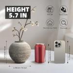 DIF DECO Ceramic Farmhouse Vase Rustic Decor,Pottery Decorative Flower Vases for Home Decor,Boho Vase for Table, Living Room,Bathroom,Shelf,Mantel Decoration,5.5 inch