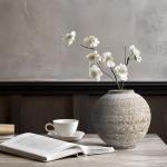 DIF DECO Ceramic Farmhouse Vase Rustic Decor,Pottery Decorative Flower Vases for Home Decor,Boho Vase for Table, Living Room,Bathroom,Shelf,Mantel Decoration,5.5 inch