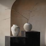 DIF DECO Ceramic Farmhouse Vase Rustic Decor,Pottery Decorative Flower Vases for Home Decor,Boho Vase for Table, Living Room,Bathroom,Shelf,Mantel Decoration,5.5 inch