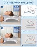 Tujami Cervical Neck Pillow for Neck Shoulder Pain Relief, Soft Contour Side Sleeper Pillow of 2 Heights, Odorless Cooling Memory Foam Orthopedic Bed Pillow for Back Stomach Sleeper