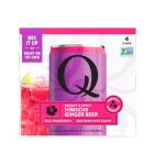 Q Mixers Hibiscus Ginger Beer - Premium Cocktail & Mocktail Mixers with Real Ingredients - Highly Carbonated, Less Sweet with Agave, & Gluten-Free - 80 Calories per Can - 7.5 Fl oz (Pack of 4)