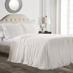 Lush Decor Ruffled Queen Bedspread Set, White