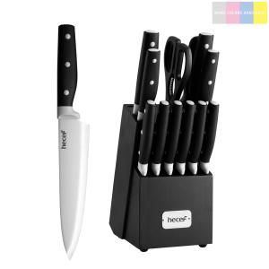 Cuisinart Stainless Steel Hollow Handle 15-Piece Cutlery Block Set, Kitchen Knife Set with Steel Blades for Precise Cutting, Durable Knives with Ergonomic Handles, C77SS-15PK