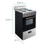 Avanti ERU200P3S Electric Range Oven Compact Design, 2.1-Cu.Ft. Capacity with 4 Coil Burners, Framed Glass Door, Storage Drawer and Broiler with Pan Perfect for Apartments, 20-Inch, Stainless Steel