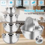 WEPSEN Hand Mixer Electric Mixing Bowls Set, 5 Speeds Handheld Mixer with 4 Nesting Stainless Steel Mixing Bowl, Measuring Cups Spoons 200W Kitchen Blender Whisk Beater Baking Supplies For Beginner