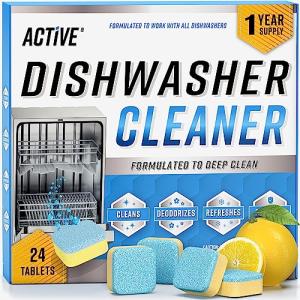 Dishwasher Cleaner Tablets - 24 Heavy Duty Pods