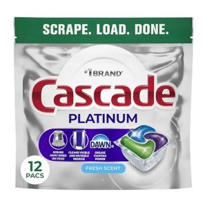 Cascade Platinum Dishwasher Pods, Fresh Scent, 12 Count