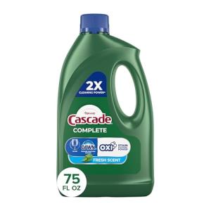 Cascade Complete Dishwasher Liquid Gel, Fresh 75oz