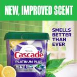 Cascade Platinum Plus Dishwasher Pods, Dishwasher Detergent, Dish Detergent Soap, Lemon, 57 Count