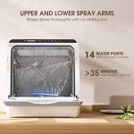 Portable Compact Dishwasher with 5 Washing Programs