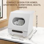 Compact Portable Dishwasher with 5 Wash Functions