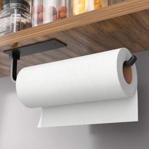 Matte Black Paper Towel Holder - Adhesive or Drill
