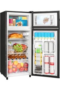 Compact Double Door Mini Refrigerator with Freezer