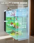 Compact Double Door Mini Refrigerator with Freezer