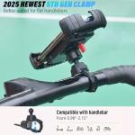Bicycle Phone Holder with 2 Clamps for Smartphones