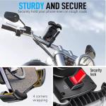 Bicycle Phone Holder with 2 Clamps for Smartphones
