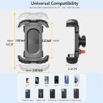 Bicycle Phone Holder with 2 Clamps for Smartphones