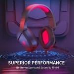 PHOINIKAS H1 Gaming Headset with Noise-Cancelling Mic