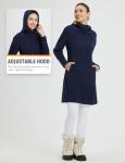 Baleaf Women's Hooded Fleece Sweatshirt Dress - Navy