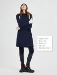 Baleaf Women's Hooded Fleece Sweatshirt Dress - Navy