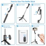 Extendable Selfie Stick Tripod with Remote Control