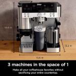 Ninja | Espresso Machine and Drip Coffee Maker| Luxe Café Premier Series | Integrated Coffee Grinder, Milk Frother, Assisted Tamper & Built-In Espresso Accessory Storage | Stainless Steel | ES601