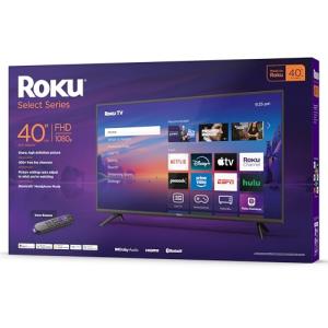 Roku Smart TV 2025 – 40-Inch Select Series, 1080p Full HD TV – RokuTV with Voice Remote – Flat Screen LED Television with Wi-Fi for Streaming Live Local News, Sports, Family Entertainment