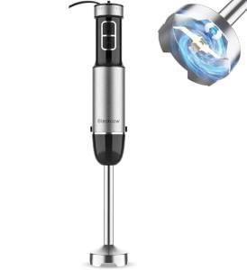 Blackcow Immersion Blender Handheld, 800W Powerful Electric Hand Blender with Titanium Alloy Blades, 12 Speeds & Turbo, Electric Hand Mixer for Smoothies, Soups, Baby Food and Purees