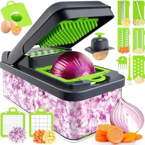 12-in-1 Vegetable Chopper with Container and Grater