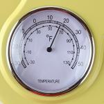Retro Kitchen Wall Clock with Thermometer and Timer