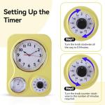 Retro Kitchen Wall Clock with Thermometer and Timer