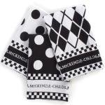 Set of 3 Black-and-White Dot Dish Towels
