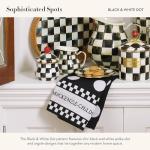 Set of 3 Black-and-White Dot Dish Towels