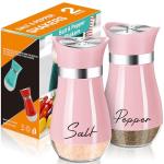Pink Glass Salt and Pepper Shakers Set