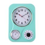 Retro Kitchen Wall Clock with Timer and Thermometer