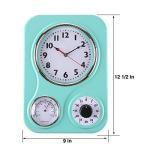 Retro Kitchen Wall Clock with Timer and Thermometer