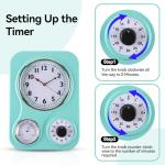 Retro Kitchen Wall Clock with Timer and Thermometer
