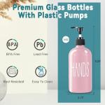 COHOSEGE Pink Glass Soap Dispenser Set 2-Pack