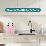 COHOSEGE Pink Glass Soap Dispenser Set 2-Pack