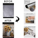 Sunflower Watering Can Vintage Wood Dishwasher Magnet