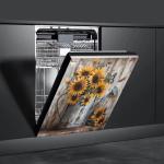 Sunflower Watering Can Vintage Wood Dishwasher Magnet