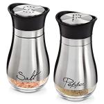 Modern Stainless Steel Salt and Pepper Shakers Set