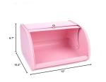 Pink Roll Top Bread Box for Kitchen Counter