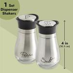 Modern Stainless Steel Salt and Pepper Shakers Set