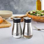 Modern Stainless Steel Salt and Pepper Shakers Set