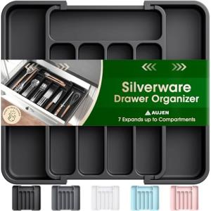 Aujen Expandable Silverware Organizer - Black