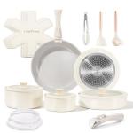 19-Piece Nonstick Pots and Pans Set with Detachable Handles