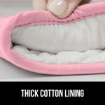 Pink Silicone Oven Mitts with Thick Cotton Lining